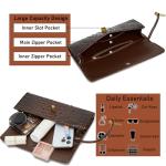 Trendy Crocodile Print Vegan Leather Clutch Bag