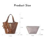 Deep Grey Vegan Leather Crocodile Tote Bag