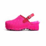 Luxury Women's Cowhide Hair Platform Clogs