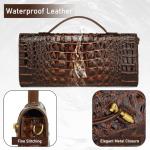 Trendy Crocodile Print Vegan Leather Clutch Bag