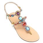 Women's Rhinestone Gladiator Flip Flops for Summer