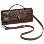 Trendy Crocodile Print Vegan Leather Clutch Bag