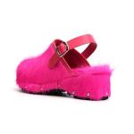 Luxury Women's Cowhide Hair Platform Clogs