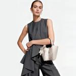 Deep Grey Vegan Leather Crocodile Tote Bag