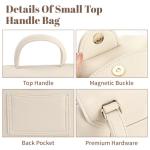 White Mini Faux Leather Top-Handle Handbag