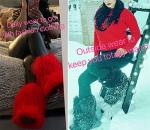 Mongolian Sheep Fur Knee-High Snow Boots for Women