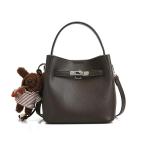 Light Luxury Lychee Patterned Crossbody Bucket Bag