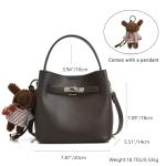 Light Luxury Lychee Patterned Crossbody Bucket Bag