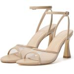 Susanny Nude Strappy Pointed Open Toe Heels