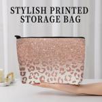 Luxury Pink Leopard Makeup Organizer Bag