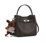 Light Luxury Lychee Patterned Crossbody Bucket Bag