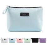 Stylish Blue PU Leather Travel Makeup Bag