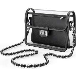 VOULEZVUE Clear Stadium Crossbody Bag with Chain Strap