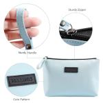 Stylish Blue PU Leather Travel Makeup Bag