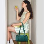 Keyli Green Leather Designer Shoulder Bag