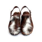 XOBZJH Women's Luxury Cowhide Hair Platform Clogs