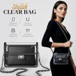 VOULEZVUE Clear Stadium Crossbody Bag with Chain Strap