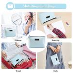 Stylish Blue PU Leather Travel Makeup Bag