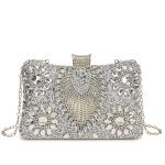 Glamorous Rhinestone Evening Clutch with Gold Clasp