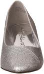 Silver Glitter Chiffon Pointed Toe Pumps for Women