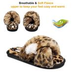Cozy Leopard Faux Fur Slide Slippers for Women