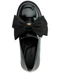 KARL LAGERFELD Women's Shiny Black Bow Loafers