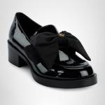 KARL LAGERFELD Women's Shiny Black Bow Loafers