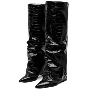 Chic Black Knee High Boots for Women