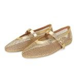 Elegant Gold Mesh Ballet Flats for Women