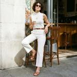 Tan Leather Slide Sandals for Women, Size 6.5