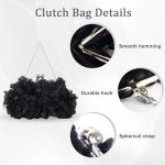 JAMBHALA Elegant Black Floral Evening Clutch Bag