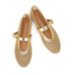 Elegant Gold Mesh Ballet Flats for Women
