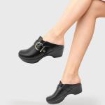 Hodrmios Women's Black Comfortable Slip-On Mules