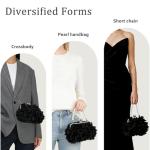 JAMBHALA Elegant Black Floral Evening Clutch Bag