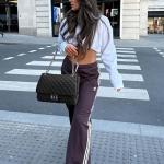 Denim Crossbody Purse with Chain Strap