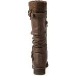 Brown Mid Calf Motorcycle Boots for Women