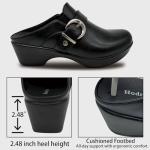 Hodrmios Women's Black Comfortable Slip-On Mules