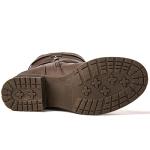 Brown Mid Calf Motorcycle Boots for Women