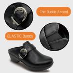 Hodrmios Women's Black Comfortable Slip-On Mules