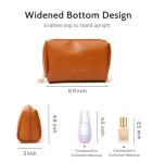 Aveniee Brown Vegan Leather Travel Makeup Bag