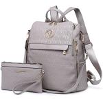 MKP Collection Grey PU Leather Convertible Backpack
