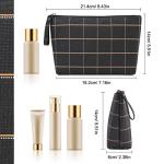 Chic Black PU Leather Travel Makeup Pouch