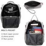 MKP Collection Grey PU Leather Convertible Backpack