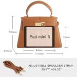 Vegan Leather Vintage Top-Handle Handbag - Brown