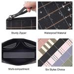 Chic Black PU Leather Travel Makeup Pouch