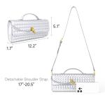 Joryin Silver Woven Leather Evening Clutch Bag