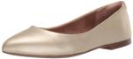 Gold Pointed-Toe Ballet Flats for Women