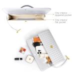 Joryin Silver Woven Leather Evening Clutch Bag