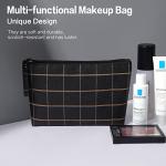 Chic Black PU Leather Travel Makeup Pouch