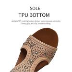 WOJWSKI Women's Open Toe Wedge Sandal in Brown